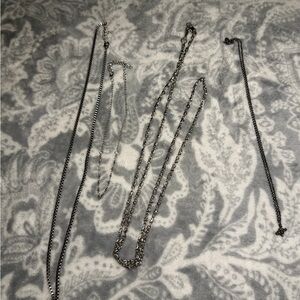 Elegant Silver Chain Necklace Set